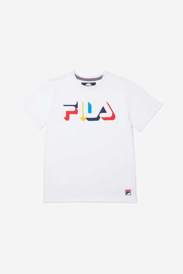 Fila Tričká Detske Biele - Shadow 3D White Vypredaj - Slovakia 90316-XRKC